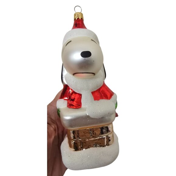 Kurt S. Adler Peanuts Snoopy Glass Christmas Ornament 6" - Picture 3 of 7